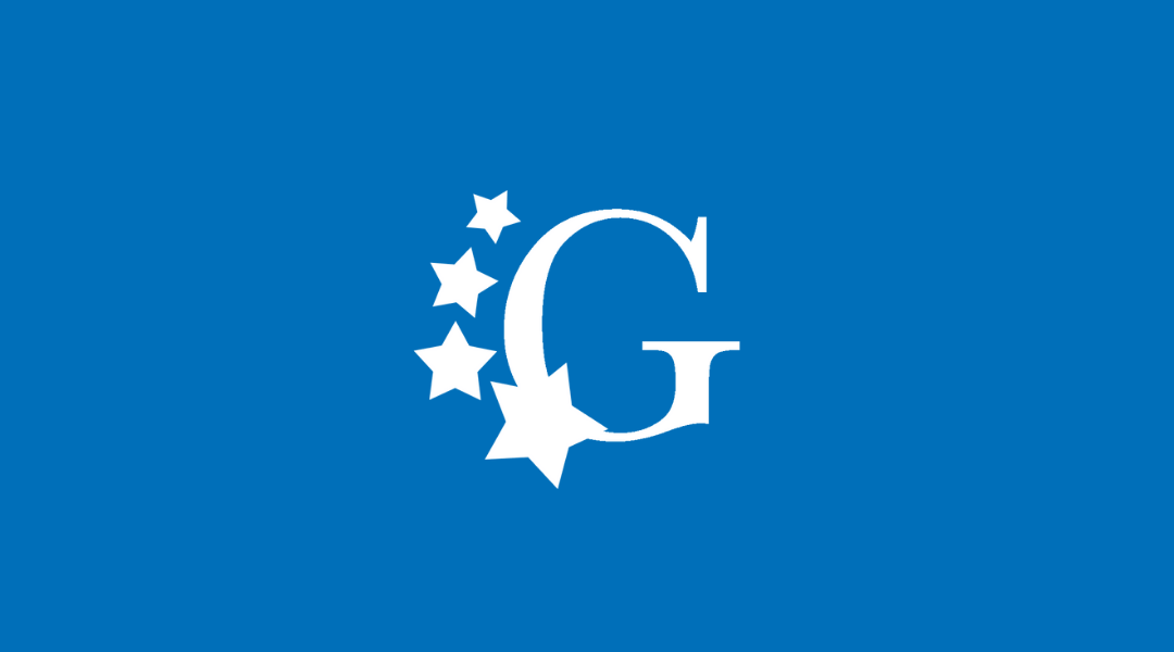 Generations logo on blue background