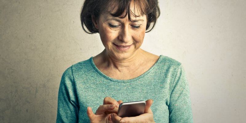 woman using Generations Secure Messaging