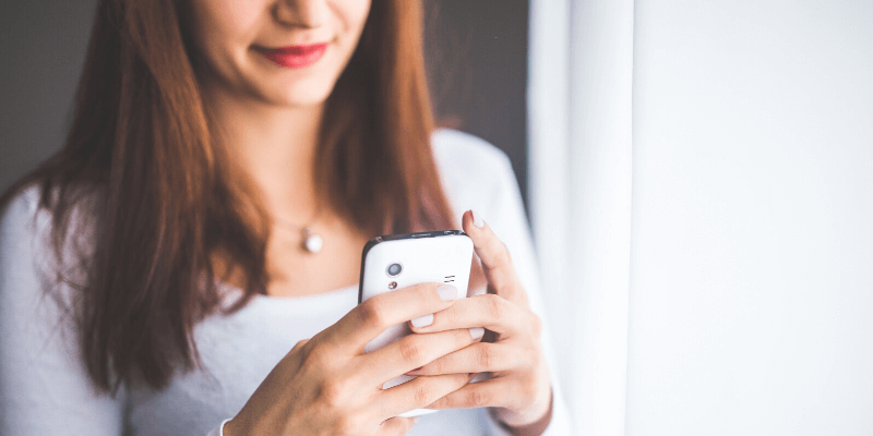 woman using the Generations Mobile App