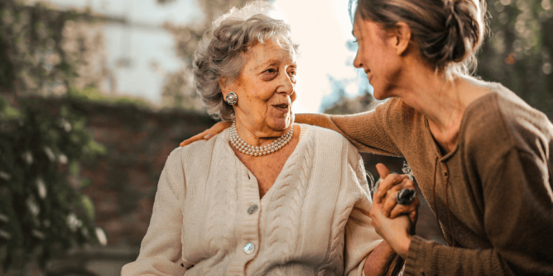 caregiver and client together during supervisory visit