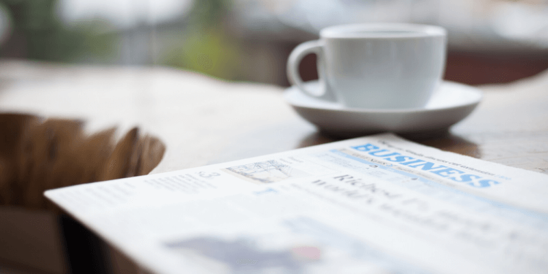 newspaper and coffee