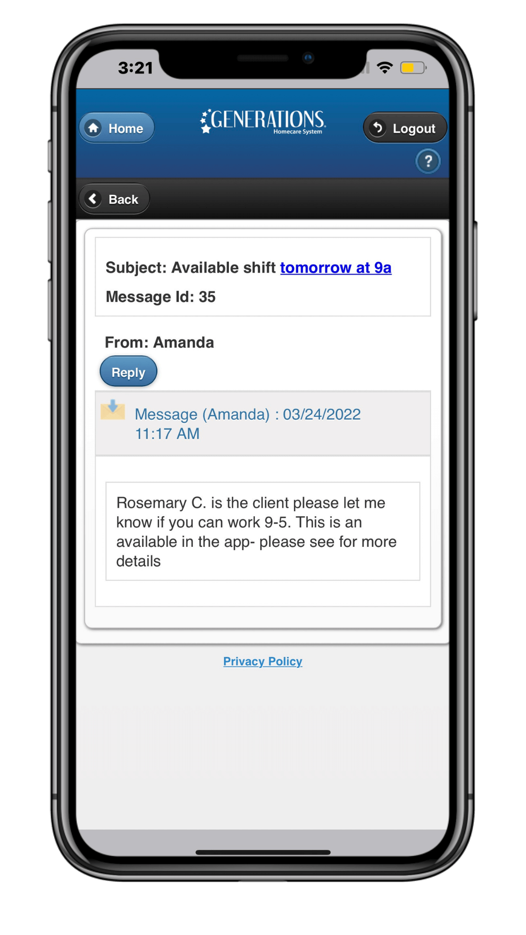 CG Available Shift