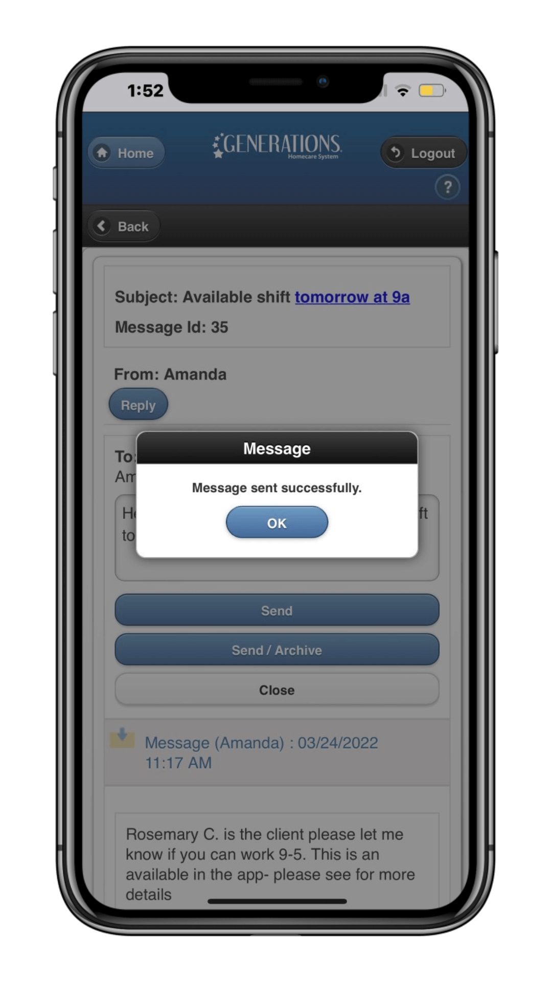 Secure Messaging 2 CG Mobile App